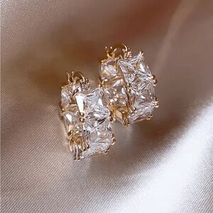 Cubic zirconia hoop earrings